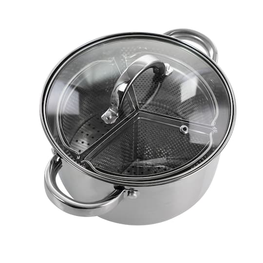 Oster Sangerfield 4qt. Stainless Steel Dutch Oven with Lid and 3-Section Dividers